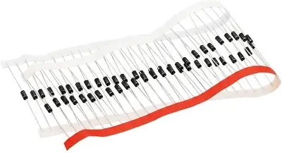 Picture of 100Pcs 1N4007 General Rectifier Diode, 1000V 1A General Purpose Electronic Silicon Junction Diode Rectifier Diode(Black)