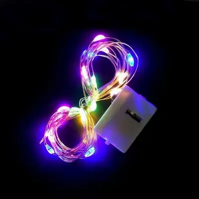 Picture of Battery Operated Decorative party String fairy lights for decoration 50 pcs RGB bulb 5 Meter(Multicolor)