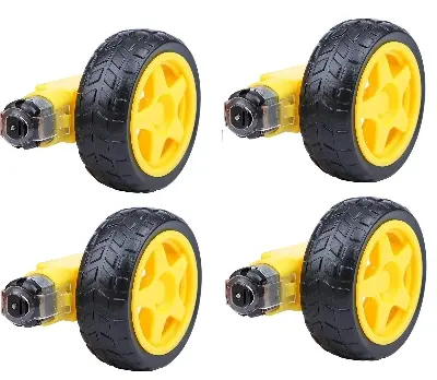 Picture of DC Gear Motor 5v (4pcs) and Robot Car Wheel (4pcs) Total-4Set(Multicolor)