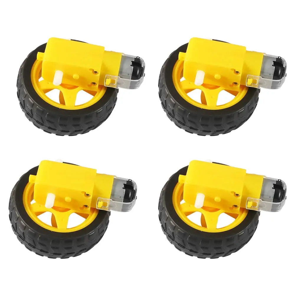 Picture of DC Gear Motor 5v (4pcs) and Robot Car Wheel (4pcs) Total-4Set(Multicolor)