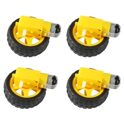Picture of DC Gear Motor 5v (4pcs) and Robot Car Wheel (4pcs) Total-4Set(Multicolor)