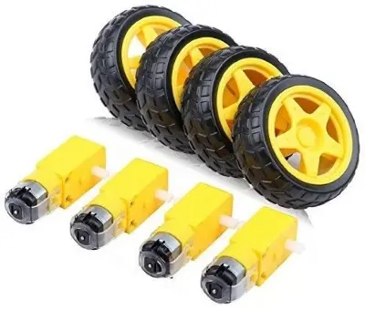 Picture of DC Gear Motor 5v (4pcs) and Robot Car Wheel (4pcs) Total-4Set(Multicolor)