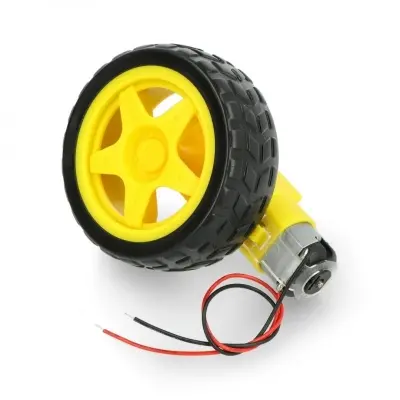 Picture of Gear Motor and Wheel Set For Robotics Car (1 Pair = 1 Yellow Motor + 1 Wheel 65mm)(Multicolor)