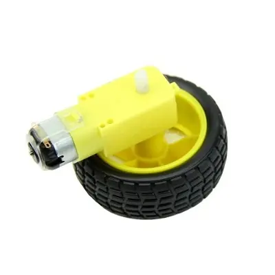 Picture of Gear Motor and Wheel Set For Robotics Car (1 Pair = 1 Yellow Motor + 1 Wheel 65mm)(Multicolor)