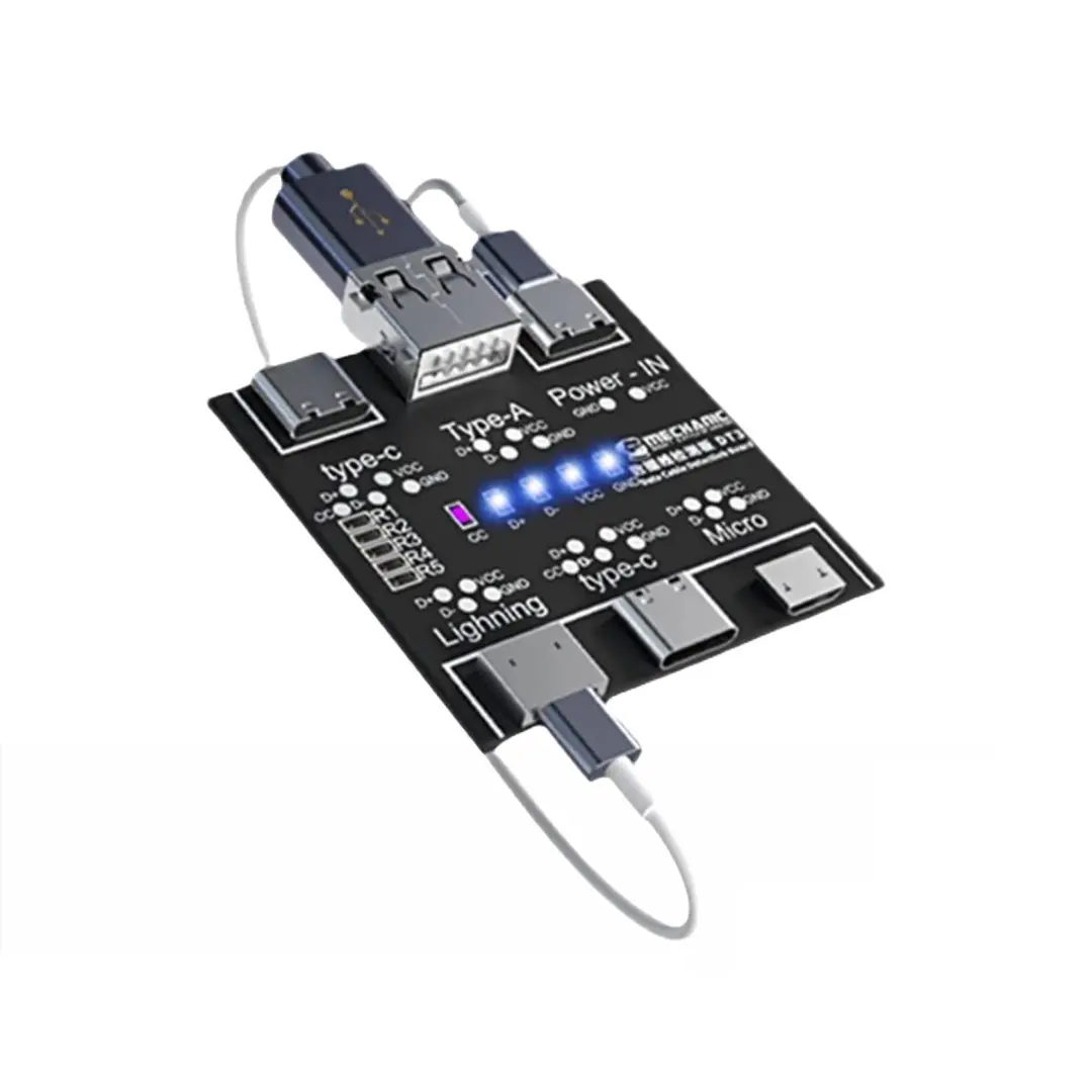 Picture of DT3 Data Cable Detection Board USB Cable Tester for IOS Android Type-C Short Circuit On-Off Switching Test Board(Black)