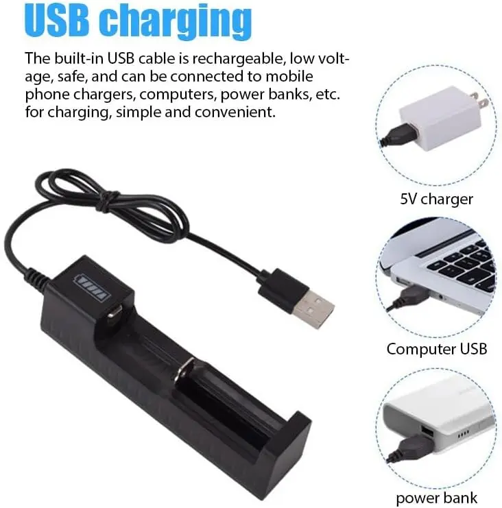 Picture of 18650 Battery Charger Universal Smart USB Charging for Rechargeable Lithium Battery Charger Li-ion 18650 26650 14500 17670()