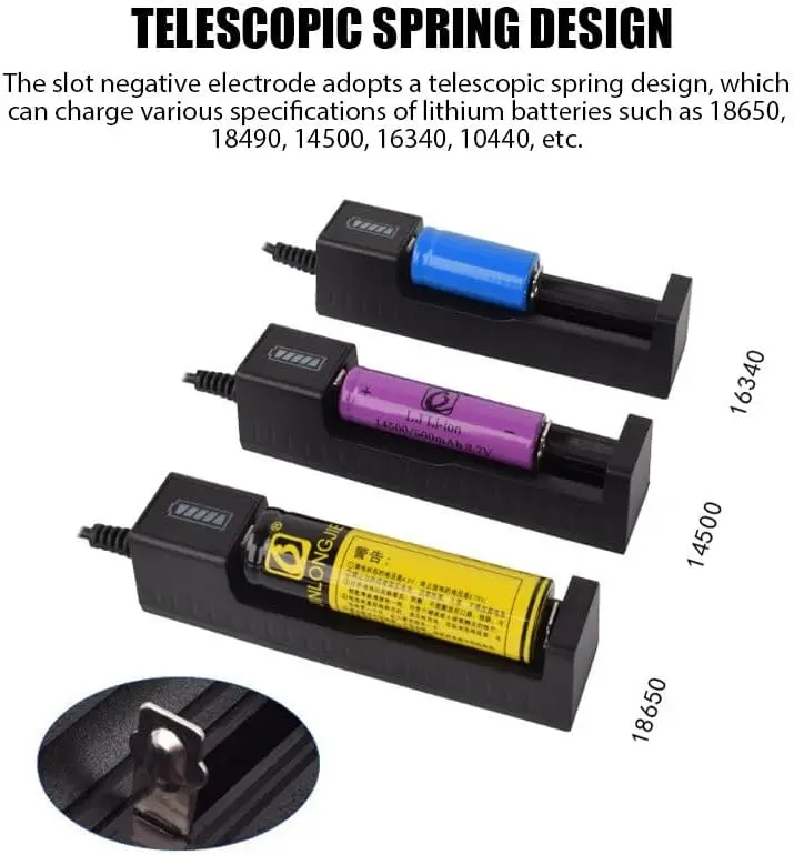 Picture of 18650 Battery Charger Universal Smart USB Charging for Rechargeable Lithium Battery Charger Li-ion 18650 26650 14500 17670()