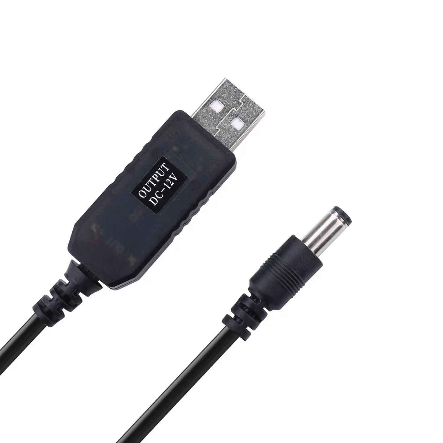 Picture of USB Power Boost line DC 5V to DC 12V Powerbank to Router and Onu Step UP Module USB Converter Adapter Cable 2.1x5.5mm Plug(Black)
