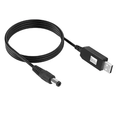 Picture of USB Power Boost line DC 5V to DC 9V Powerbank to Router and Onu Step UP Module USB Converter Adapter Cable 2.1x5.5mm Plug(Black)