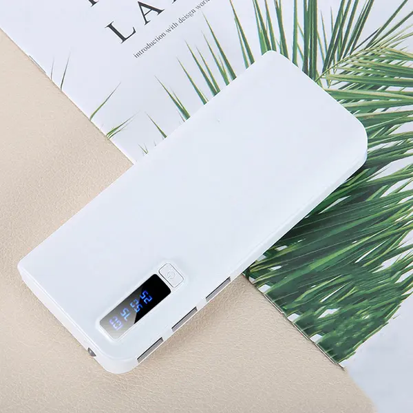 Picture of Portable Stylish Power Bank Case for 5 x 18650 Battery - White Charging Storage Case(White)