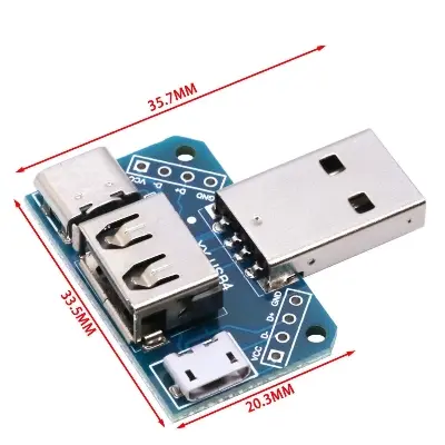 Picture of USB Head Switchboard Male Connector Type-c Micro USB 2.54-4P transfer test board(Blue)