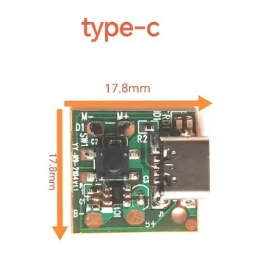 Picture of Type C 2Pcs Mini DC Rechargeable Fan Circuit Board with 3 Level Speed Control and LED Indicator(Green)