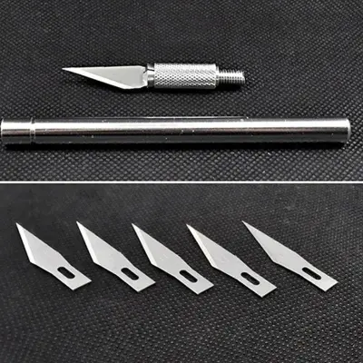 Picture of Paper Carving Craft Pottery Clay Sculpture Ceramics Tools Scrapbooking Precision  Knife Card Making Cutting Home Tools(Silver)