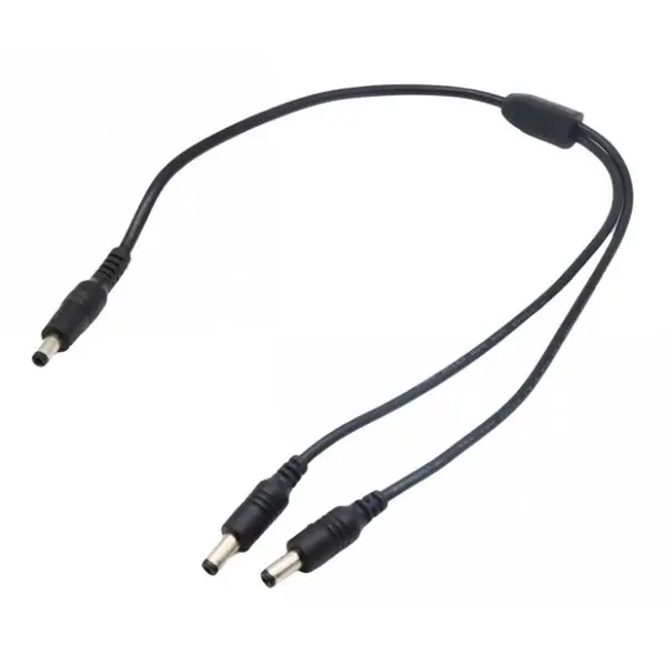Picture of DC to DC Power Cable 5.5*2.1 mm 80cm Y-Splitter Cable For Router Onu(Black)