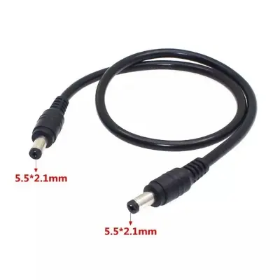 Picture of DC to DC Power Cable 5.5*2.1 mm 50cm DC Male to Male Extension Cable For Router Onu(Black)
