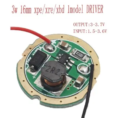 Picture of 3W 15.3mm LED Q5 LED Emitter Flashlight Driver 1.5-3V input 700mA output Circuit Board(Green)