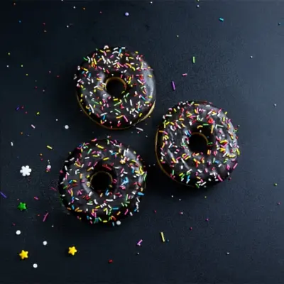 Picture of Donut Black chocolate & Color Rice