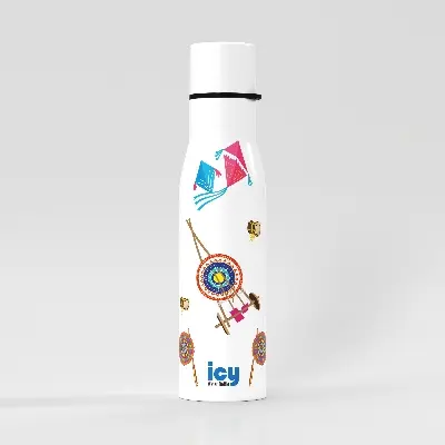 Picture of SS Single Wall Water Bottle 650ML-White (Boishakhi-2)