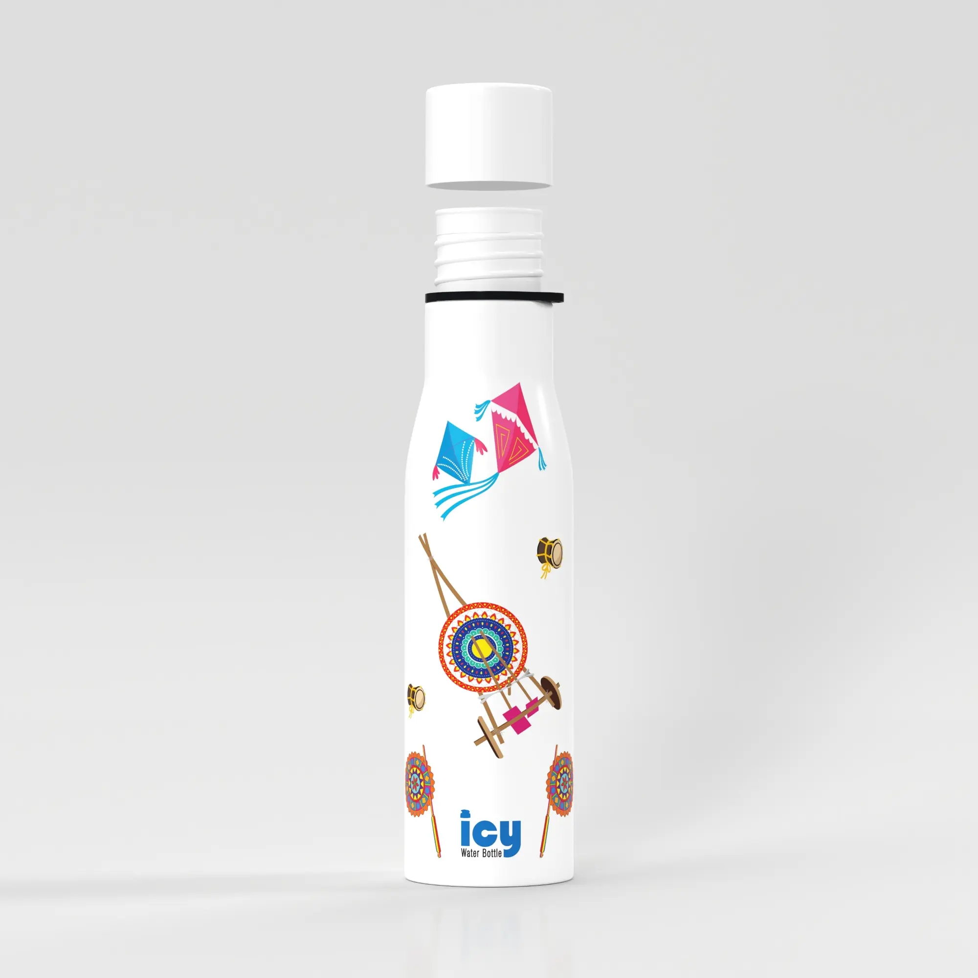 Picture of SS Single Wall Water Bottle 650ML-White (Boishakhi-2)