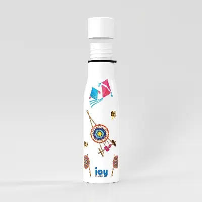 Picture of SS Single Wall Water Bottle 650ML-White (Boishakhi-2)