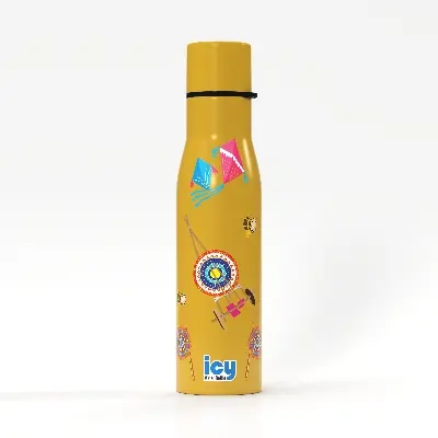 Picture of SS Single Wall Water Bottle 650ML-Yellow (Boishakhi-2)