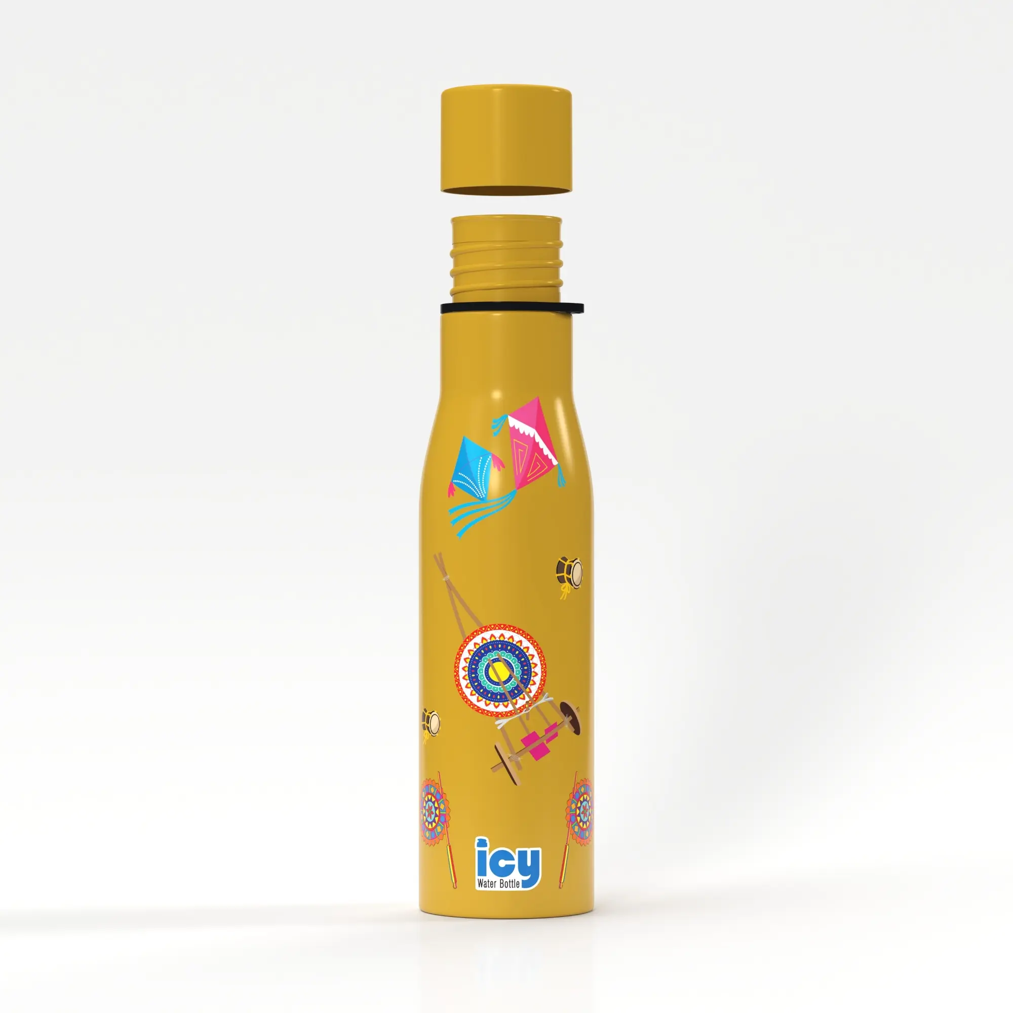 Picture of SS Single Wall Water Bottle 650ML-Yellow (Boishakhi-2)