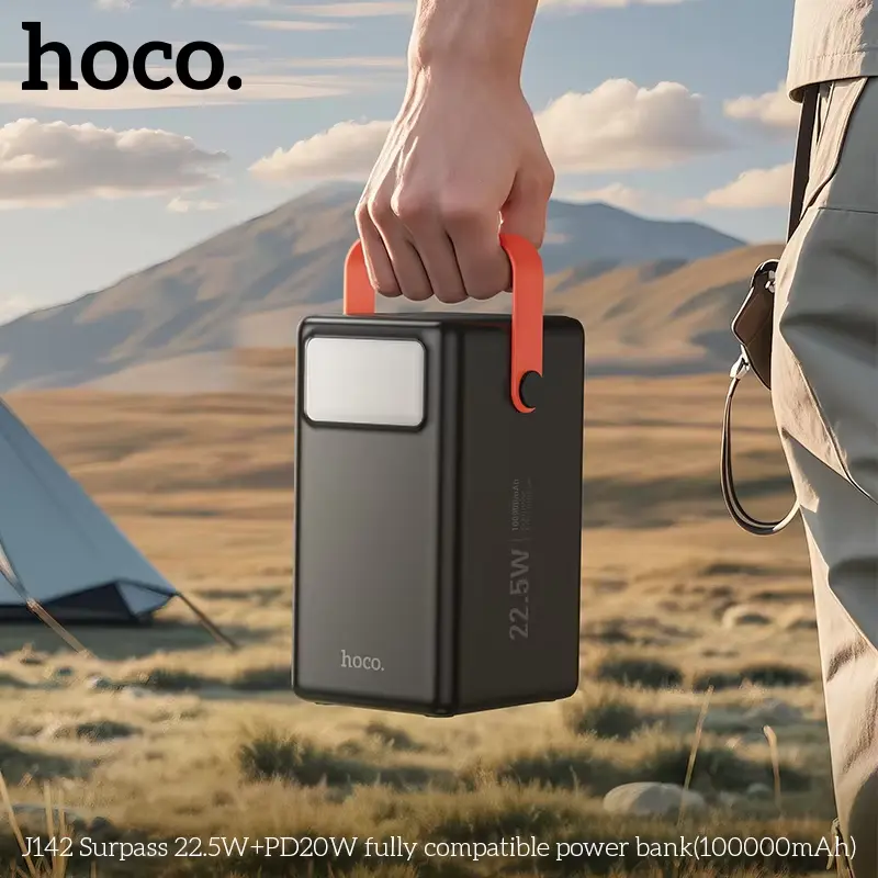 Picture of HOCO MMJ-20 PD 20W Fast Charging 100000mAh (1 Lakh mAh) Power Bank With Flash Light Portable Charging Station With 14 Days Free Return & 3 Months Warranty