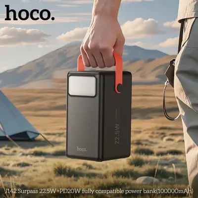 Picture of HOCO MMJ-20 PD 20W Fast Charging 100000mAh (1 Lakh mAh) Power Bank With Flash Light Portable Charging Station With 14 Days Free Return & 3 Months Warranty