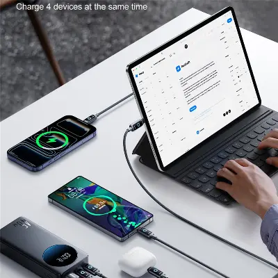 Picture of JOYROOM JR-PBF02 Pro 20000mAh Power Bank 45W Super Fast Charging Digital Display Portable Charger with 4 Port Output - Black