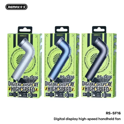 Picture of REMAX RS-SF16 Digital Handheld 100-Speed Adjustment Bladeless Design 12m/s Wind 10H Runtime Portable Wearable Fans