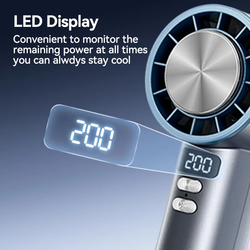 Picture of REMAX RS-SF12 Semiconductor Cooling Fan 200-Speed Digital Display Instant Ice Cooling Turbo Dual Airflow Portable Handheld Fan