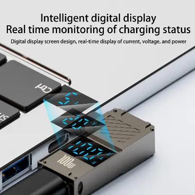 Picture of TISHRIC PD 100W USB C PD To DC Power Connector 5A 18.5-20V Female Type-C To DC Male Laptop Charging Adapter For Lenovo