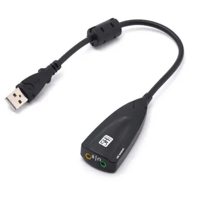Picture of Professional 5HV2 3D Usb to Audio Headset Microphone 3.5mm Antimagnetic External USB 7.1 Audio Sound Card Adapter For Laptop & PC