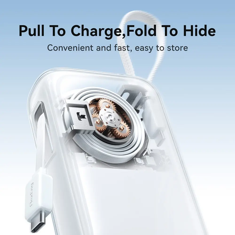 Picture of JOYROOM JR-PR2 10000mAh Power Bank 35W Fast Charging Dual Retractable Type-C Cables Mini Portable Charger - Orange