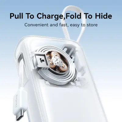 Picture of JOYROOM JR-PR2 10000mAh Power Bank 35W Fast Charging Dual Retractable Type-C Cables Mini Portable Charger - Orange