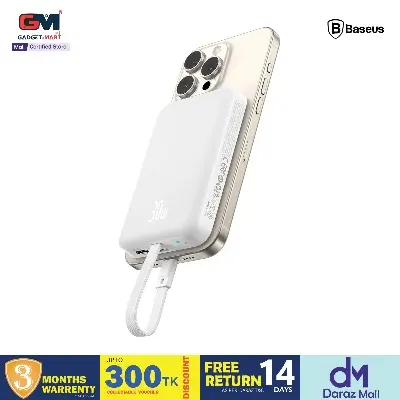 Picture of Baseus Magnetic 30W 10000mAh Power Bank With Built-in USB-C Cable