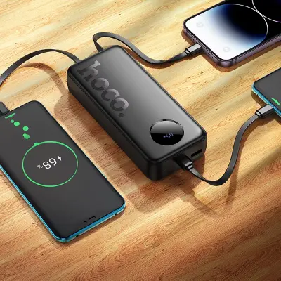 Picture of HOCO J132A 22.5W+PD20W Fast Charging 20000mAh Capacity Power Bank With 3 Cables - Black