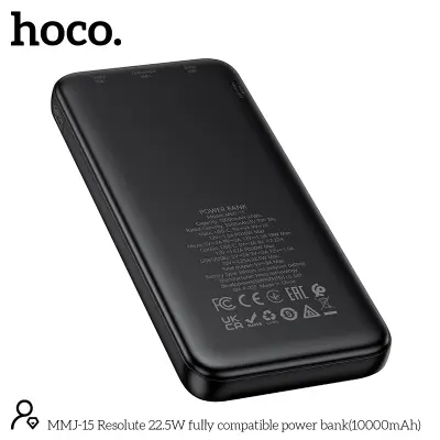 Picture of Hoco MMJ-15 Resolute 22.5W Fast Charging 10000mAh Power Bank - Black