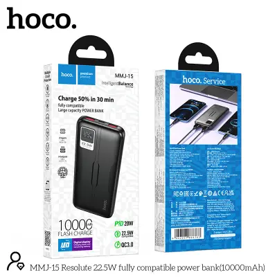 Picture of Hoco MMJ-15 Resolute 22.5W Fast Charging 10000mAh Power Bank - Black