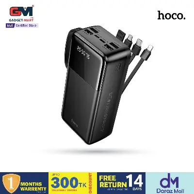 Picture of Hoco MMJ-13 Intelligence Balance 30000mAh Power Bank with Built in 4 Cables - Black