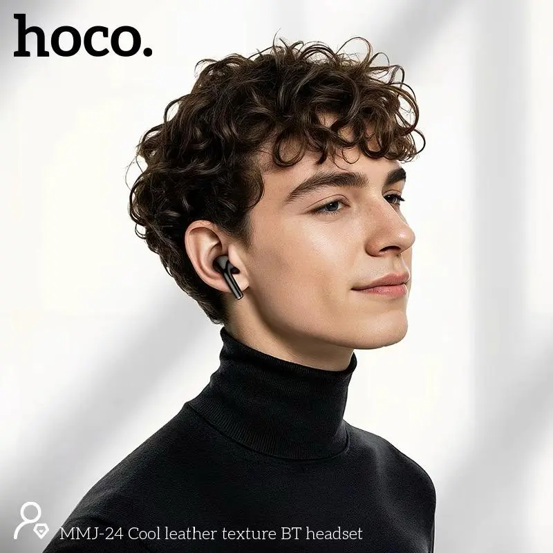 Picture of Hoco MMJ-24 Cool Lather Texture Bluetooth Headset Earbuds - Black