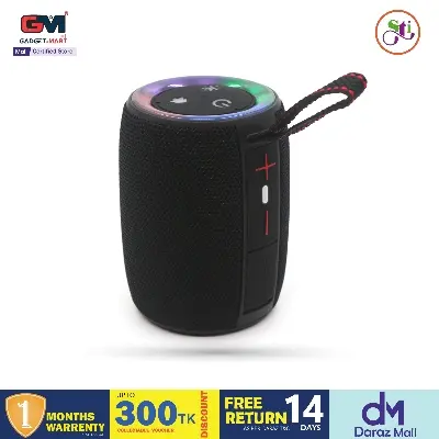 Picture of Signature ST-434 Cylindrical TF Subwoofer Desktop Outdoor Version Wireless Speaker Mini Portable Fabric Speaker - Black