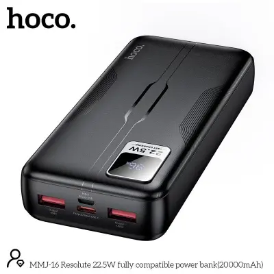 Picture of Hoco MMJ-16 Resolute 22.5W Fast Charging 20000mAh Fully Compatible Powerbank with Digital Display - Black