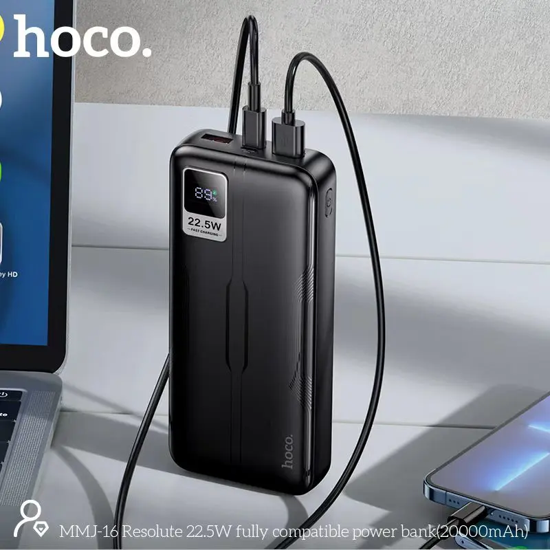 Picture of Hoco MMJ-16 Resolute 22.5W Fast Charging 20000mAh Fully Compatible Powerbank with Digital Display - Black
