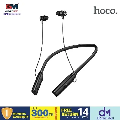 Picture of Hoco MMJ19 Long Lasting Battery Life Bluetooth Neck Mounted Earphone | 200-Hour Talk/Music Time - Black