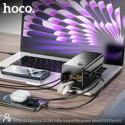 Picture of Hoco MMJ12 22.5W Fully Compatible 50000mAh Power Bank- Black