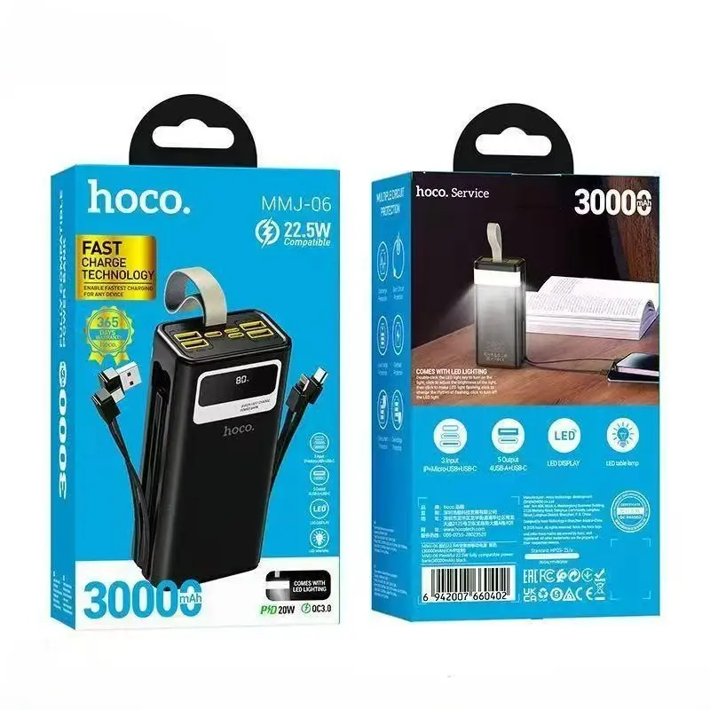Picture of Hoco MMJ06 22.5W Fully Compatible 30000mAh Power Bank- Black