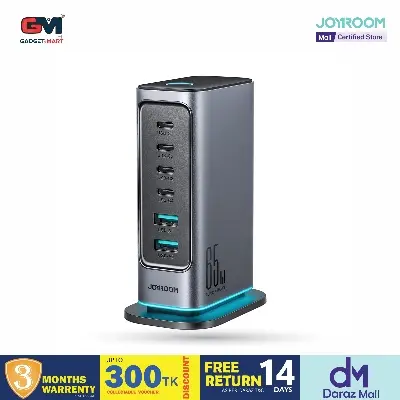 Picture of JOYROOM JR-TCM02 65W High Speed Multi-port Universal GAN Charger- Black
