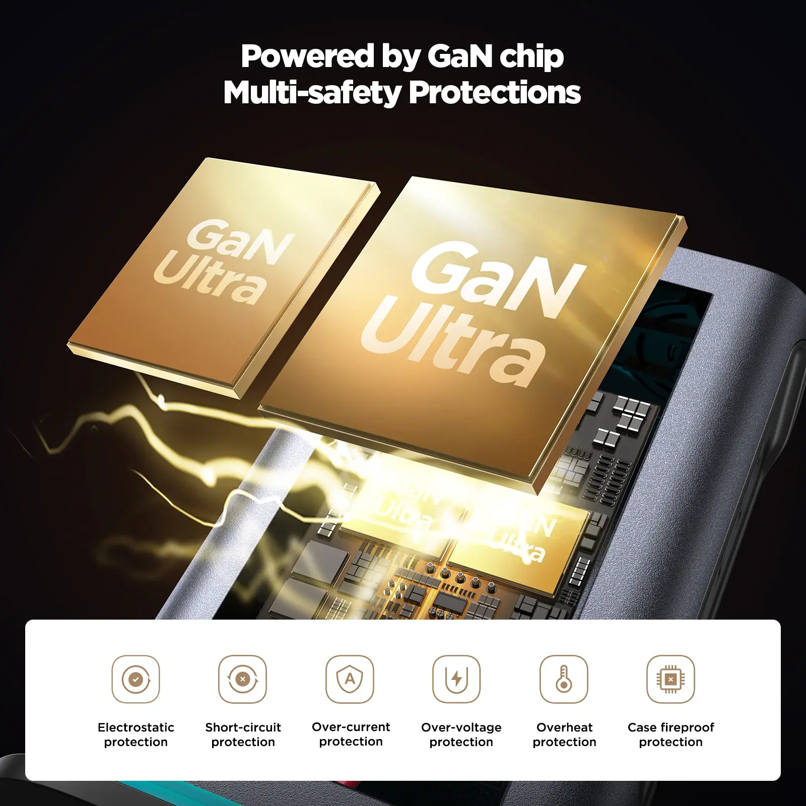 Picture of JOYROOM JR-TCM02 65W High Speed Multi-port Universal GAN Charger- Black