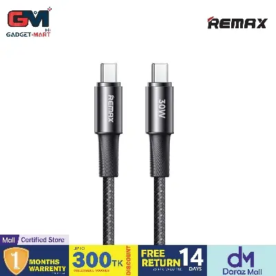 Picture of REMAX RC-C100 C-C Fonsu Series 30W Type-C to Type-C Fast Charging Data Cable - Black